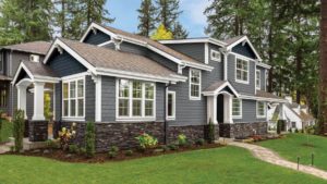 stone and wood shingle siding