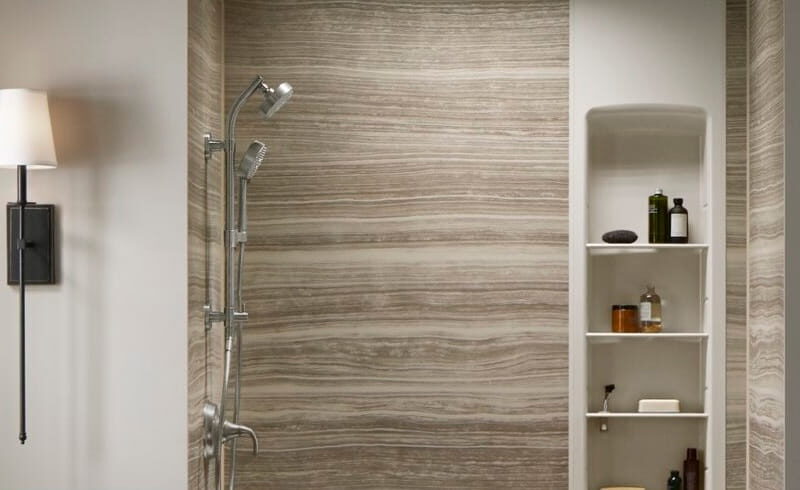 Newly installed walk-in shower