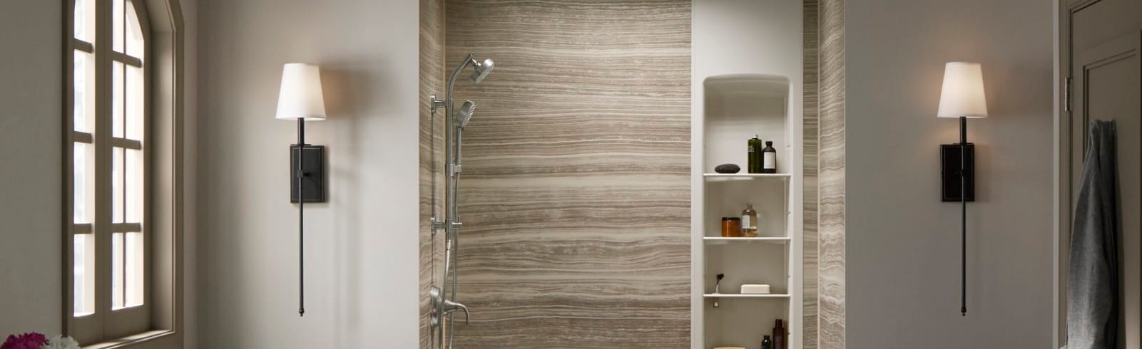 Newly installed walk-in shower